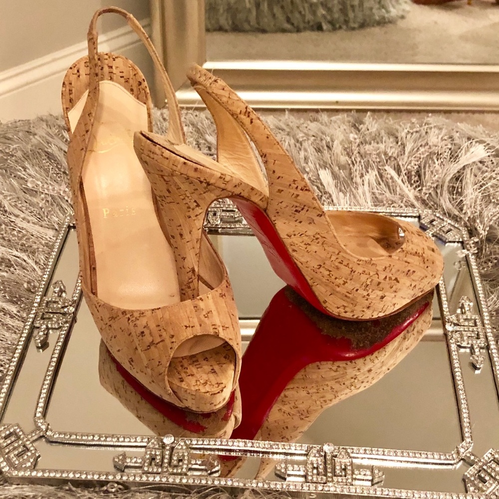 Christian Louboutin Corkscrew Slingback Heels